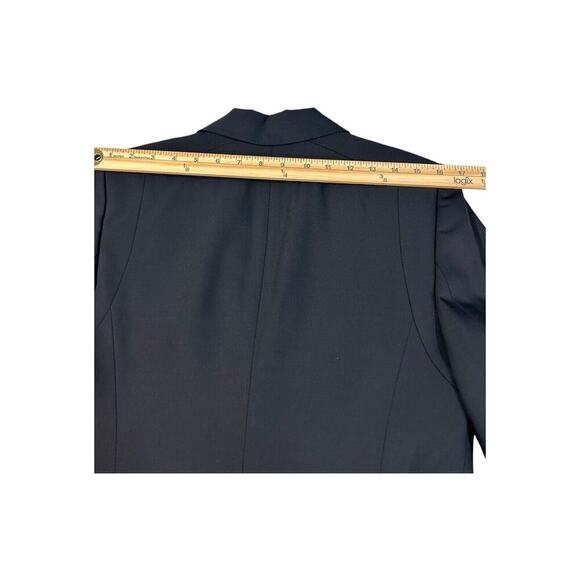 Ann Taylor Blazer Size 8 Black Wool Blend Two Button Notch Long Sleeve Career - Picture 11 of 15